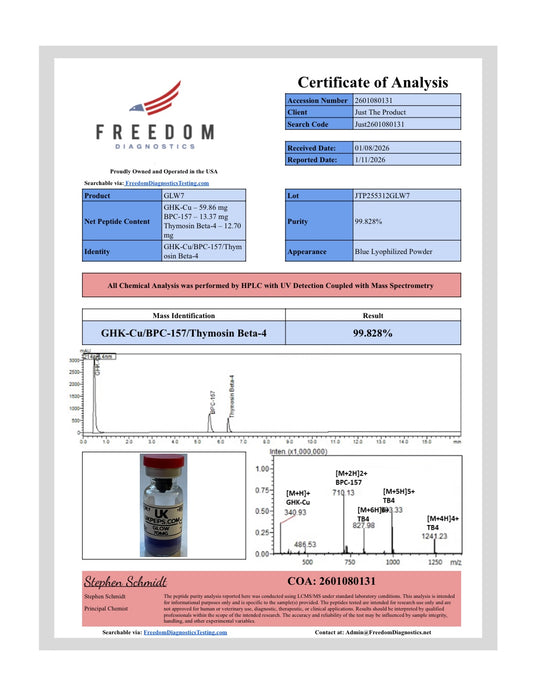 70mg GLOW Stack (GHK-CU, TB-500, BPC-157 Blend)